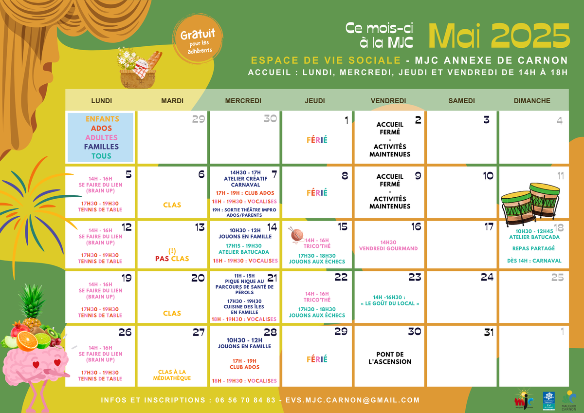 Programme du mois de mai 2025