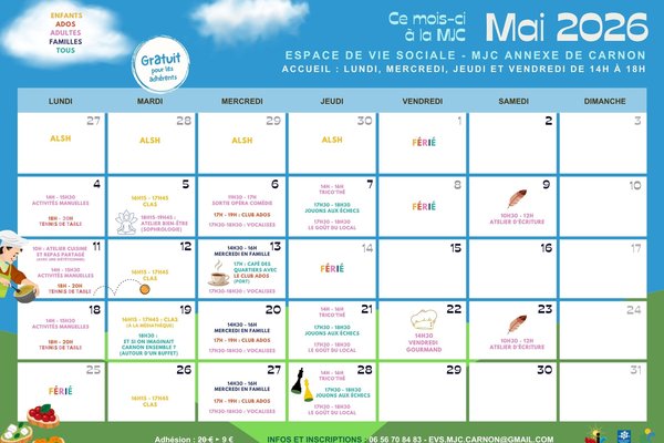 Programme du mois