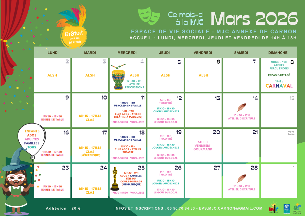 Ce mois-ci à l'EVS - Mars 2026