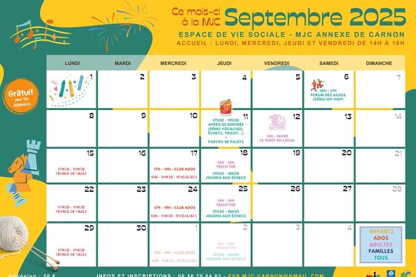 Programme du mois